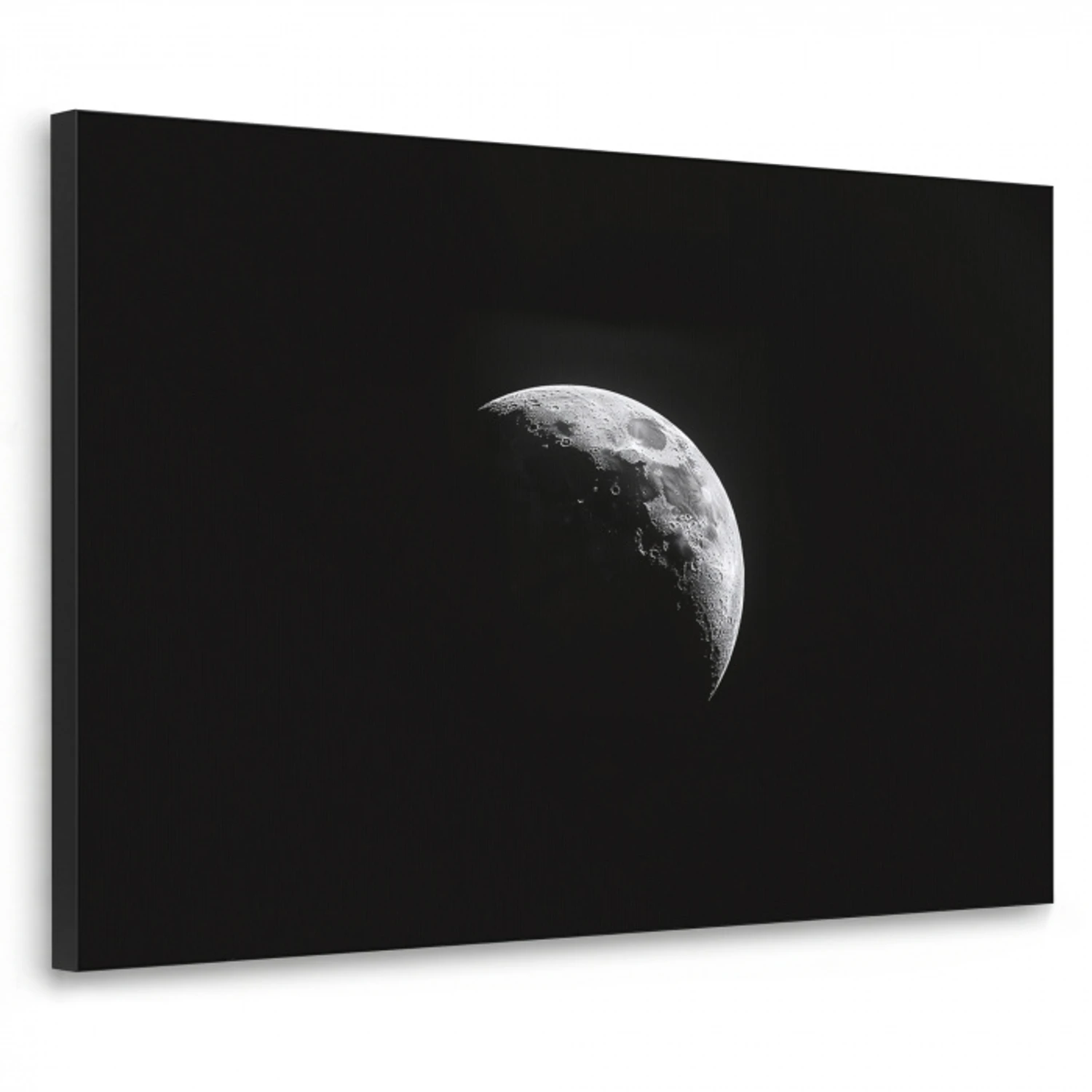 Maan - Hemel - Zwart - Schaduw Textielframe zwart klein -3d