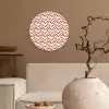 Strepen - Rood - Wit - Patroon Wandcirkel plexiglas klein 852 -sfeer1