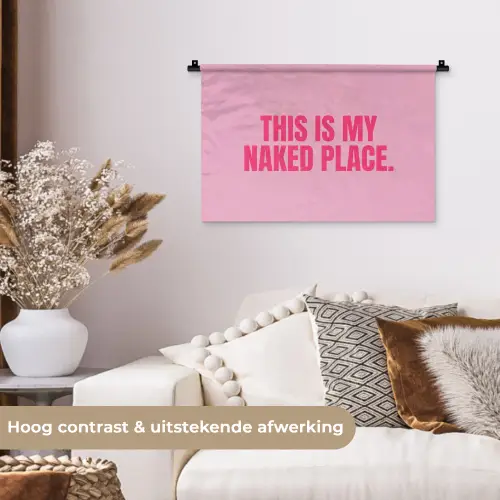 Tekst - Modern - Roze Wandkleed katoen klein -sfeer1