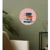Boeken - Stapel - Kleurrijk Wandcirkel behangsticker klein -sfeer2