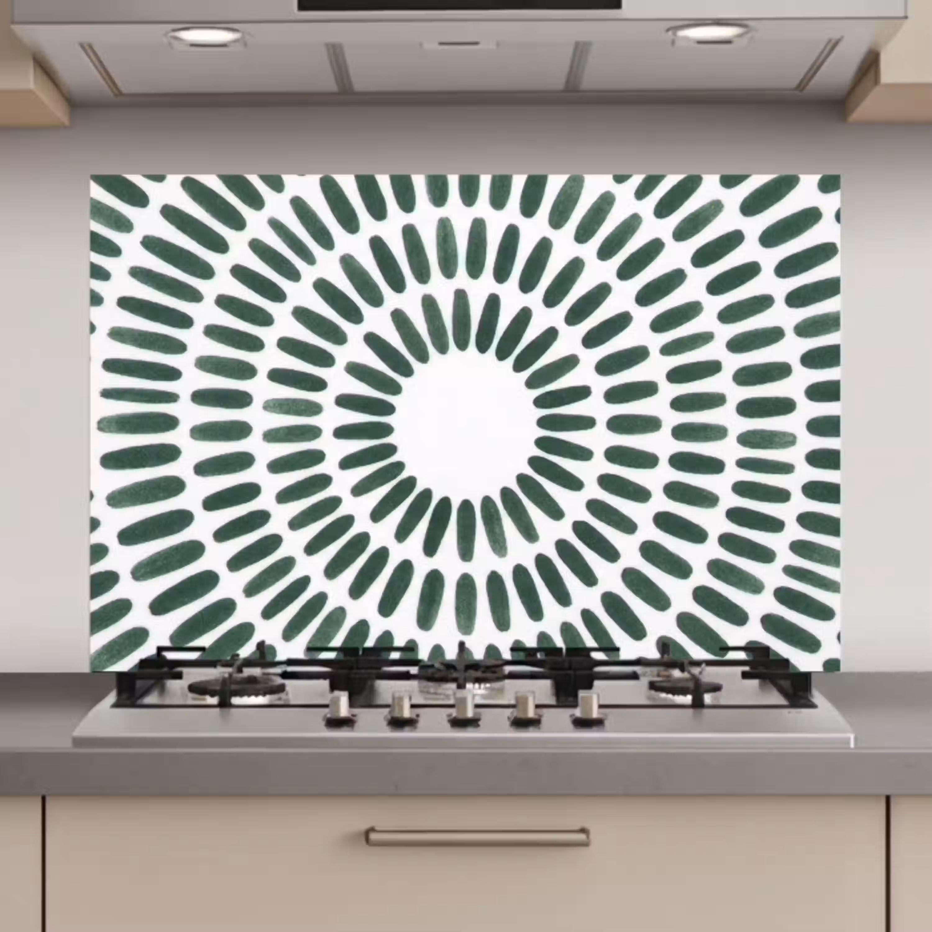 Abstract - Cirkel - Patroon - Modern - Groen keuken achterwand spatscherm klein -3d_website