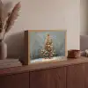 Kerstboom - Cadeaus - Rood - Goud Light Box met batterij (Wandlamp) middel -sfeer2