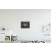 Panterprint - Zwart - Neonletters - Roze textielposter latten blank klein -kinderkamer