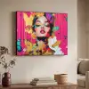 Vrouw - Abstract - Kleurrijk Textielframe zwart klein -sfeer3