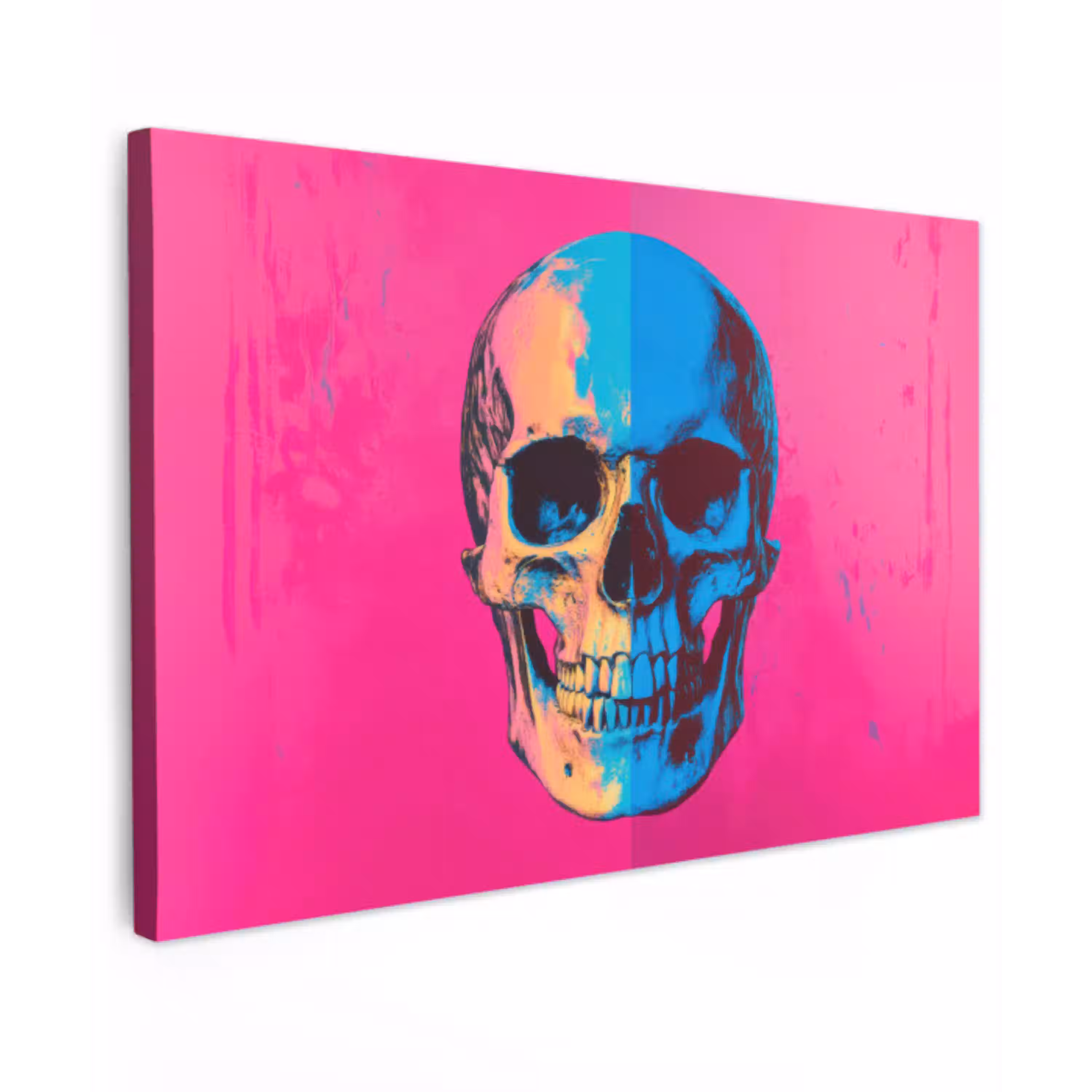 Neon - Blauw - Pop-art - Schedel canvas 2cm klein -z3d