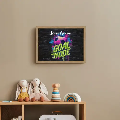 Neon - Graffiti - Voetbal - Kleurrijk Light Box met batterij (Wandlamp kind) middel -sfeer2_kind
