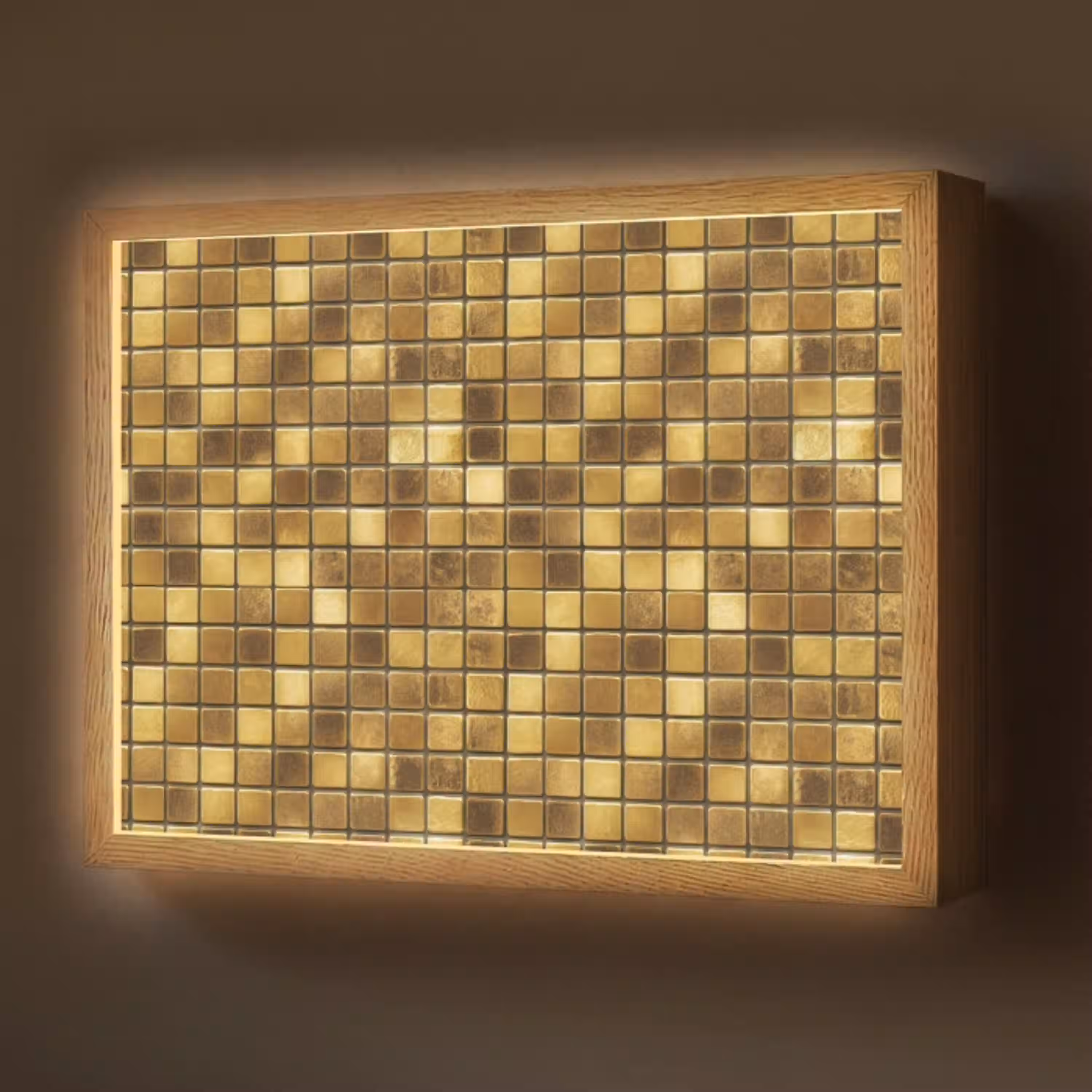 Tegels - Mozaïek - Luxe - Warm Goud Light Box met batterij (Wandlamp) middel 907 -z3d_website