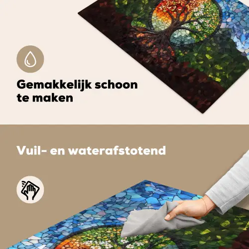 Boom - Seizoenen - Mozaïek - Bergen Inductie beschemer met haakjes klein -ky-schoon-nl