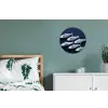 Vissen - Delfts - Blauw - Keramiek Wandcirkel aluminium klein -slaapkamer