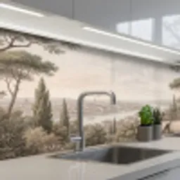 Terras - Stad - Uitzicht - Rivier keuken achterwand 2 middel -3d_schuin