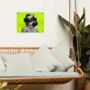 Vrouw - Sterrenhemel - Groen tuinposter los doek klein -sfeer7