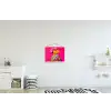 Hagedis - Bloemen - Roze - Kimono textielposter latten blank klein -kinderkamer
