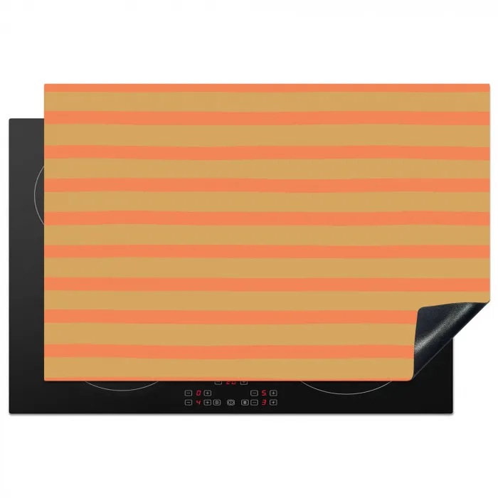 Zee - Rood - Geel - Strepen Inductie beschermer vinyl 3mm klein 276 -3d