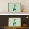 Cartoon - Dino - Oranje - Stekels Light Box met batterij (Wandlamp kind) middel -sfeer3_kind
