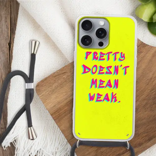 Quote - Minimalistisch - Kleurrijk Hoesje iPhone 16 Pro Max met koord klein -sfeer4