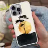 Zwarte boom - Gouden cirkel - Heuvel Hoesje iPhone 16 Pro Max met koord klein -sfeer3