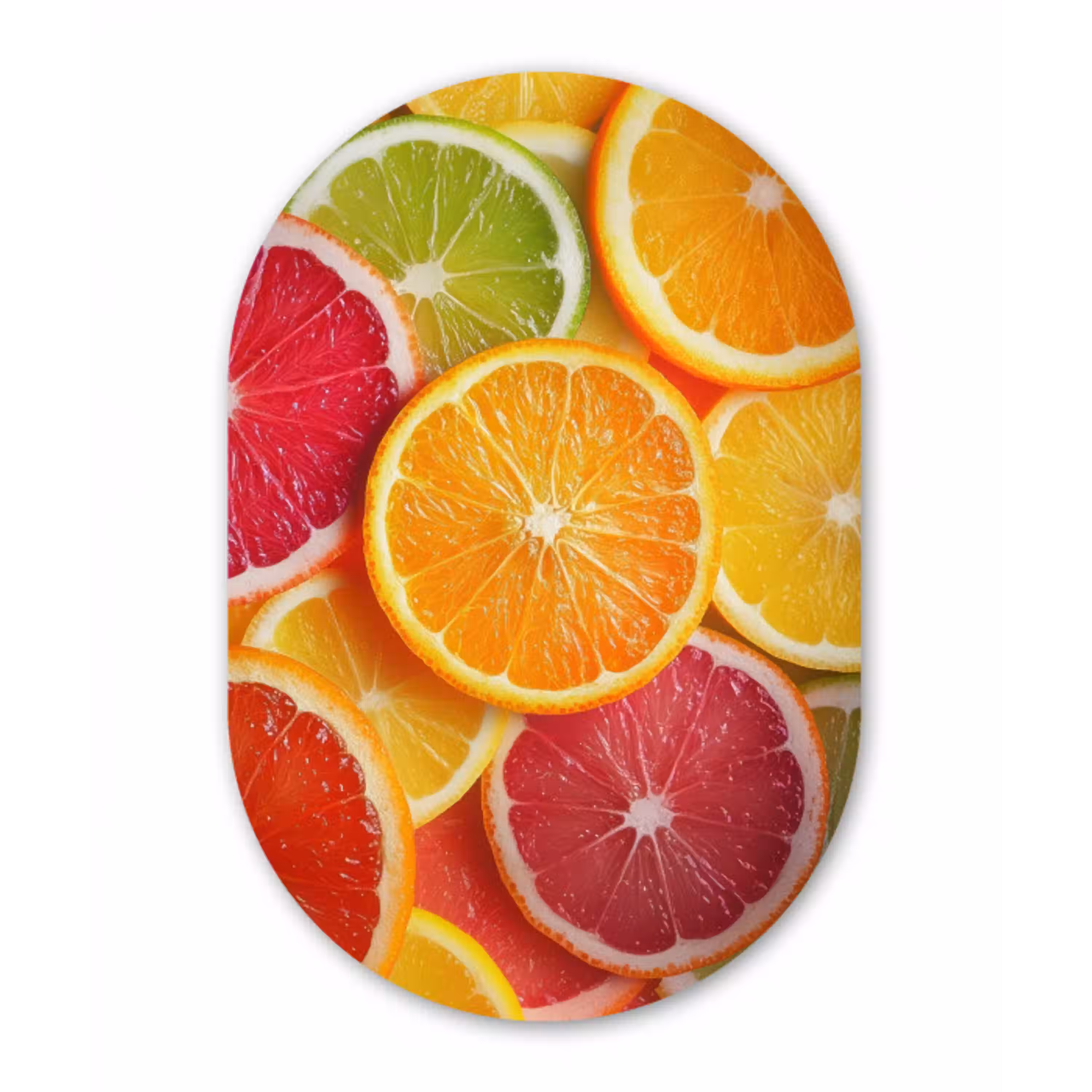 Fruit - Kleurrijk - Close up Wandcirkel Ovaal Aluminium middel -3d