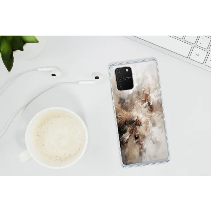Verf - Abstract - Beige - Kunst Telefoonhoesje Samsung Galaxy S10 Lite klein -oordopS10Lite