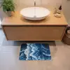 Golven - Blauw - Schuim Badmat klein -sfeer1