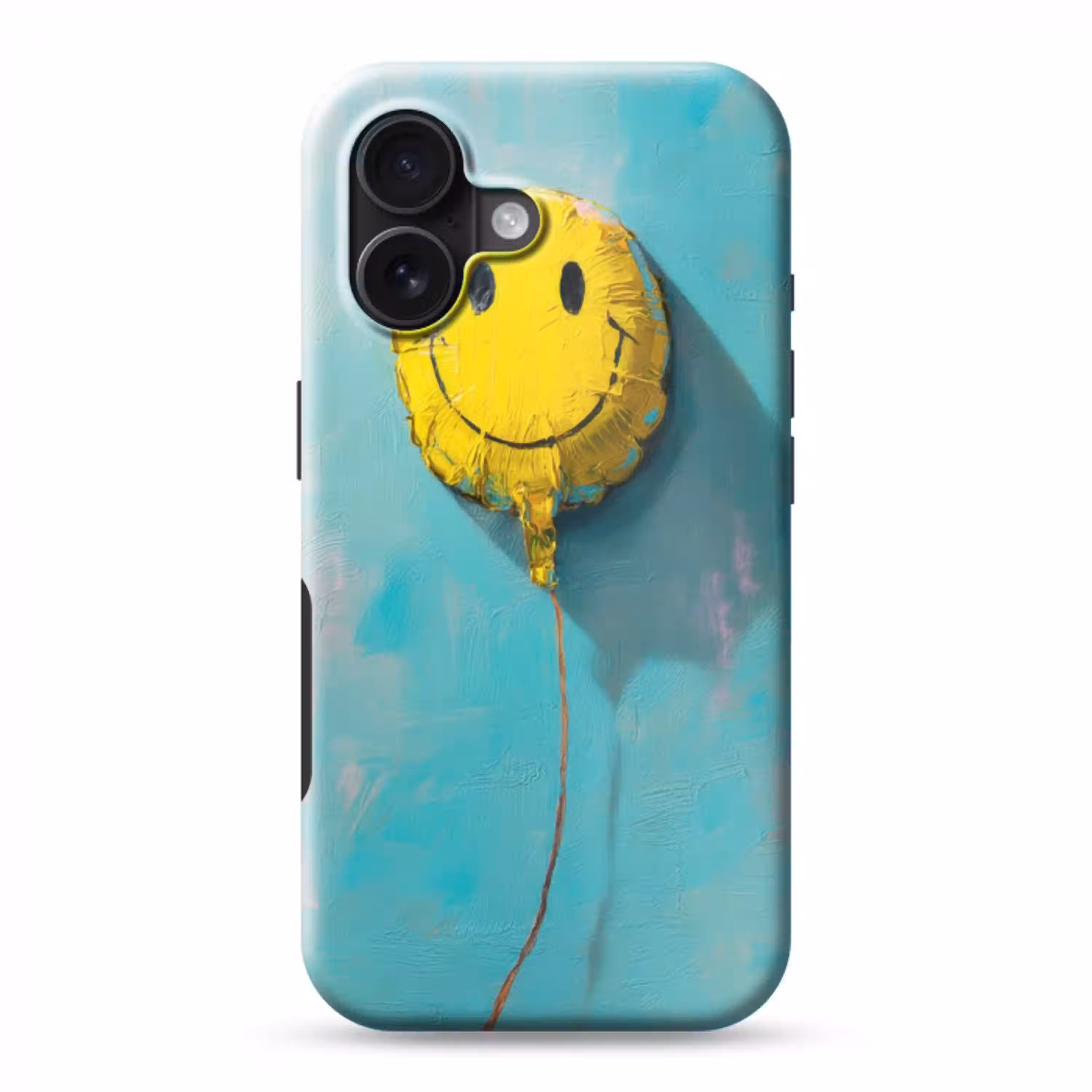 Ballon - Geel - Smiley Toughcase MagSafe Apple iPhone 16 klein -3d