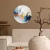 Goud - Blauw - Watercolor - Kunst - Modern Wandcirkel kunststof plaat 5mm dik klein -sfeer1