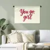 you go girl - Rood - Wit Wandkleed katoen klein -sfeer7