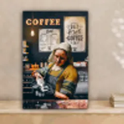 Melkmeisje - Barista - Koffie - Vintage - Kunst - Abstract - Schilderij - Oude meesters canvas 2cm klein -sfeer1