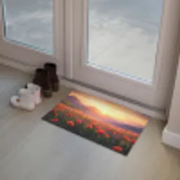 Landschap - Zonsondergang - Bloemenveld Deurmat klein -sfeer3
