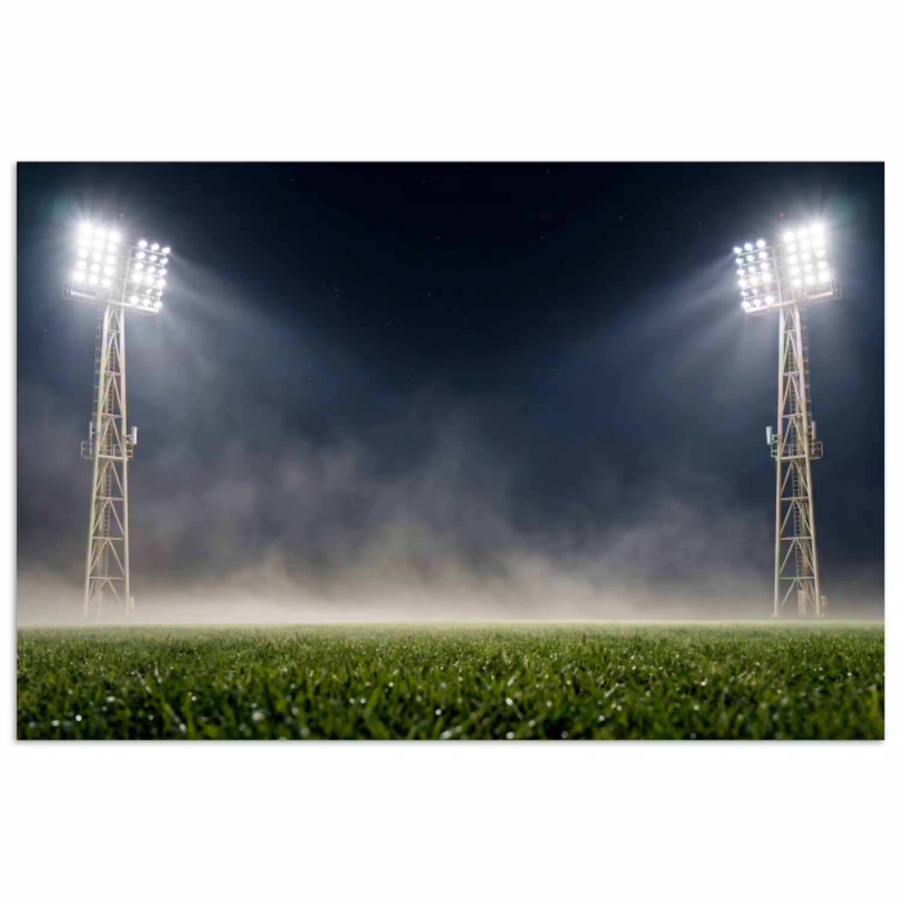 Stadion - Lichtmast - Sport - Nacht poster papier klein -3d