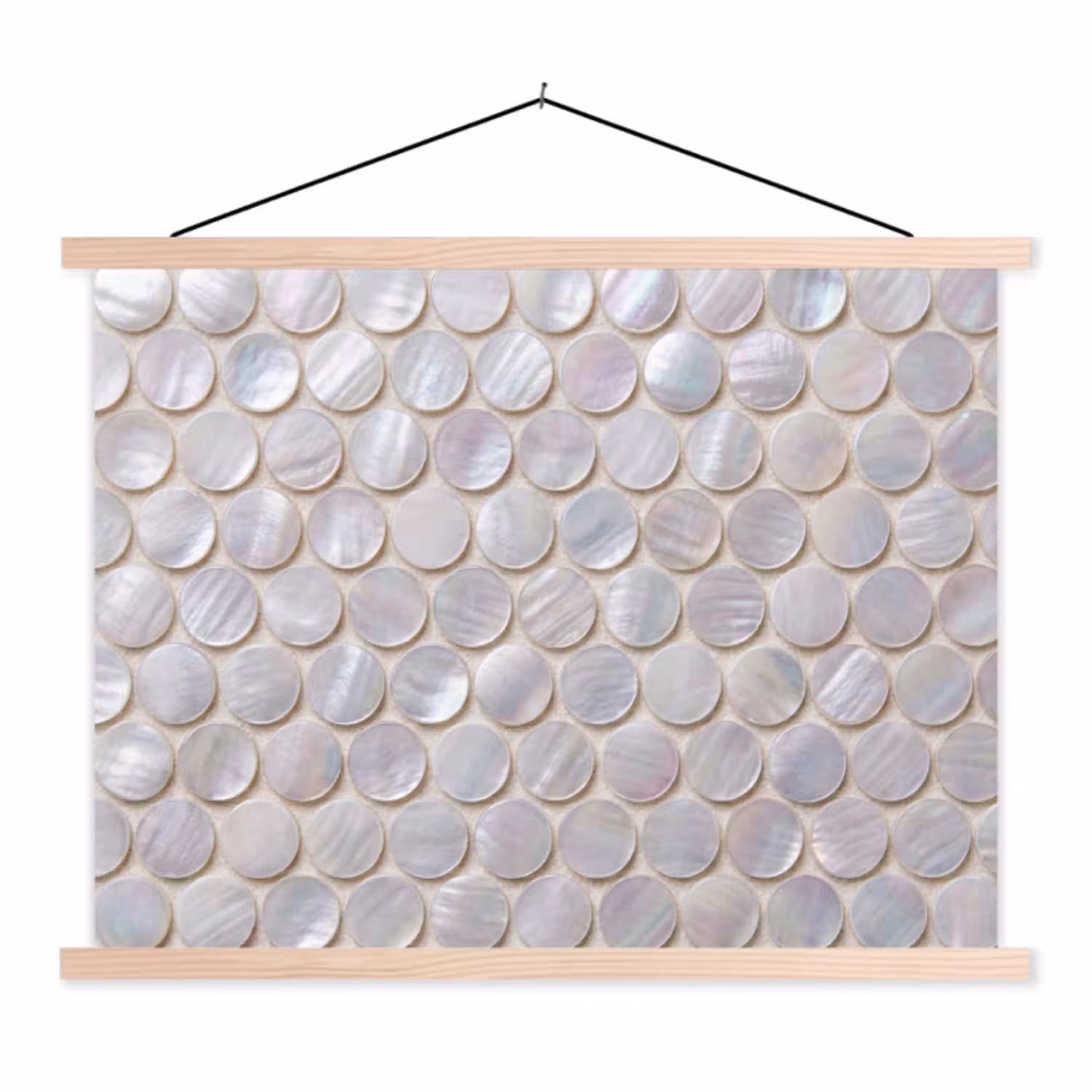 Patroon - Cirkels - Abstract - Modern - Wit textielposter latten blank klein -3d