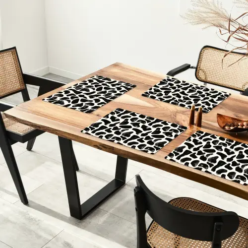 Dierenpatroon - Vlekken - Zwart - Wit Placemat vinyl groot 368 -zzsfeer4_Kitchenyeah-website