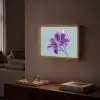 Lelie - Bloem - Paars - Stippen Light Box met batterij (Wandlamp) middel -sfeer1