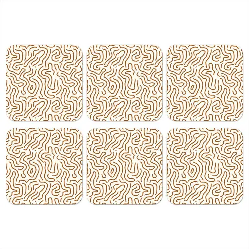 Minimalistisch - Patroon - Terracotta onderzetter kurk middel 366 -3d