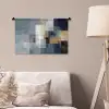 Rechthoeken - Abstract - Blauw Wandkleed katoen klein -sfeer4