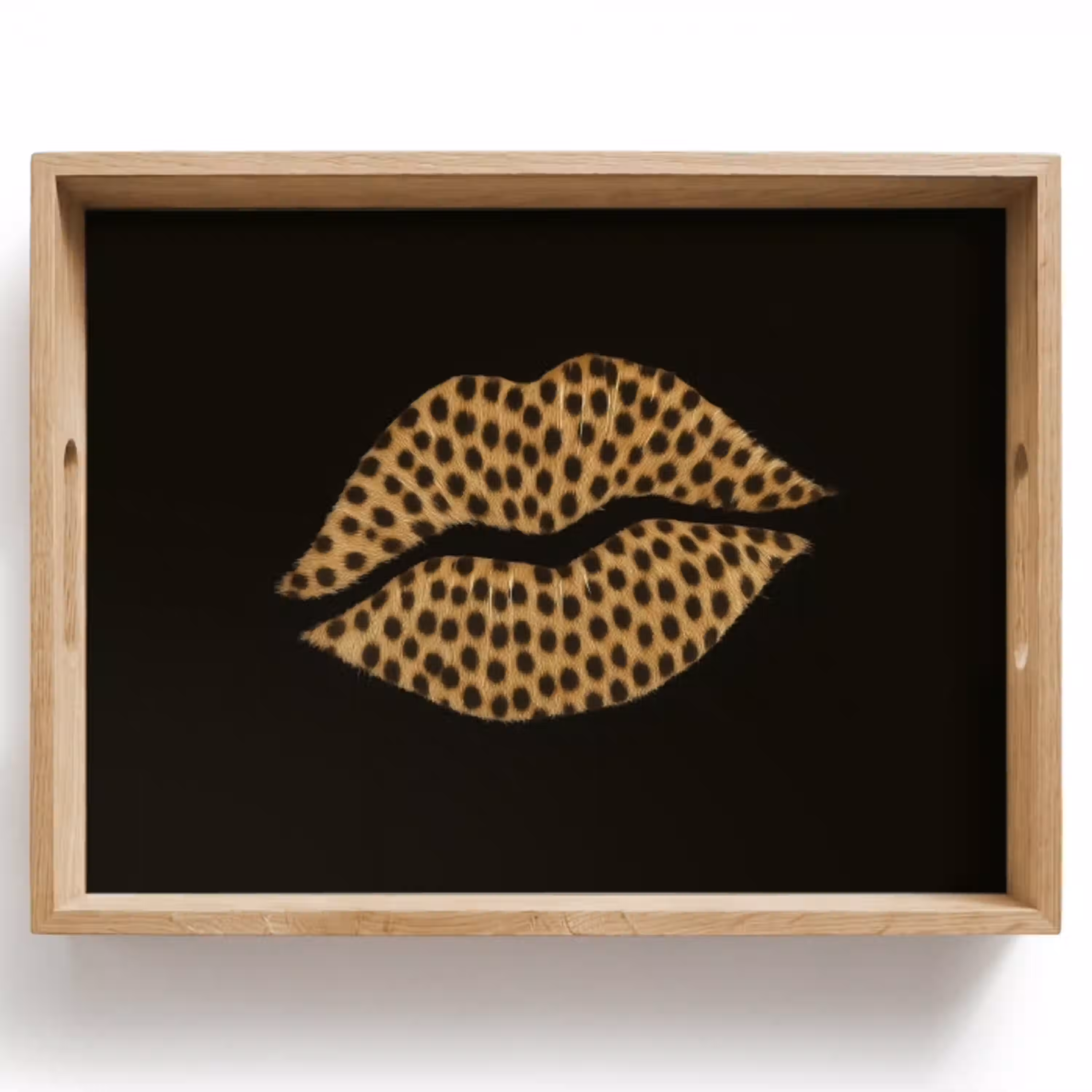 lip - Zwart - Panterprint Dienblad Rechthoek middel -z3d_shopping