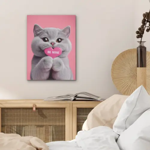 Kat - Valentijn - Roze - Liefde PET vilt klein -sfeer3