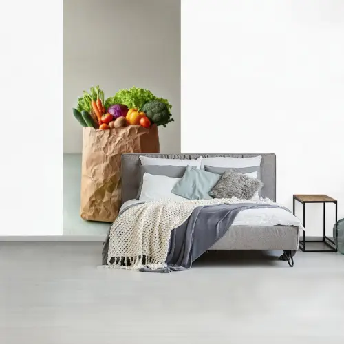 Papieren - Boodschappen - Groente - Kleurrijk fotobehang vinyl groot -slaapkamer