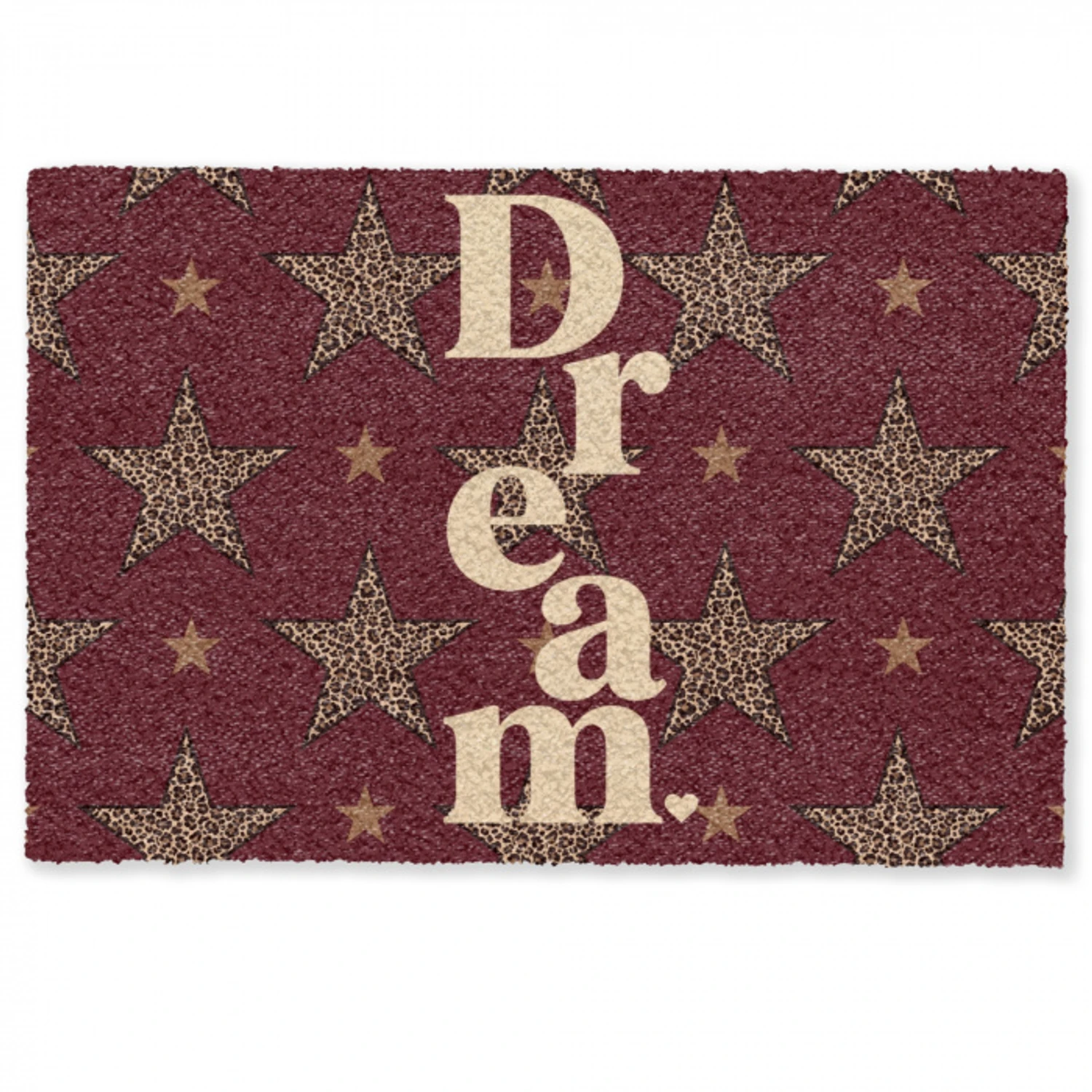 Sterren - Luipaardprint - Dream - Bordeaux Deurmat klein -zkaufland3d