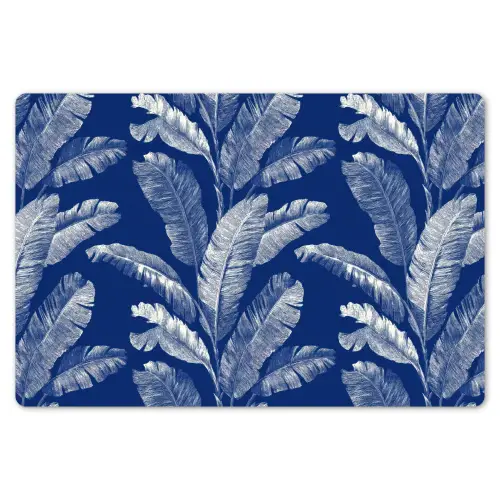 Blad - Palm - Blauw Placemat vinyl groot 368 -zzsfeer1_Kitchenyeah-website