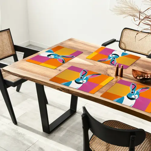 Haas - Kleurvakken - Oren - Roze Placemat vinyl groot -zzsfeer4_Kitchenyeah-website