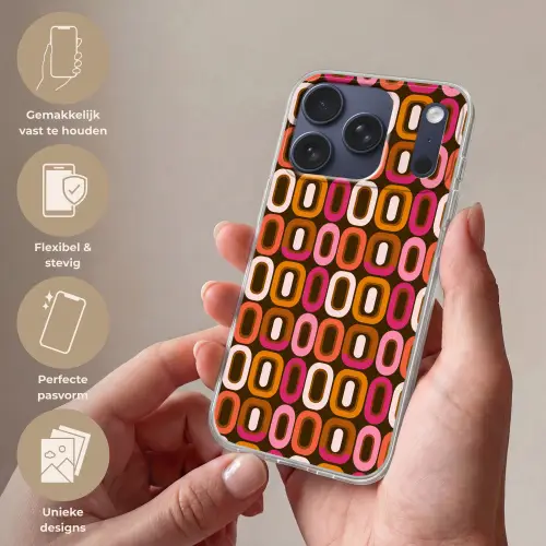 Modern - Retro - Kleurrijk Telefoonhoesje iPhone 17 Pro klein 878 -sfeer3_NL