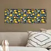 Citroenen - Bloemen - Bladeren - Blauw canvas 2cm klein 828 -sfeer3