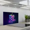Quote - Neon - Disco - Druiven keuken achterwand spatscherm klein -3d_schuin