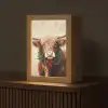 Kerst - Schotse Hooglander - Bruin - Krans Light Box met kabel (Tafellamp) klein -z3d_website