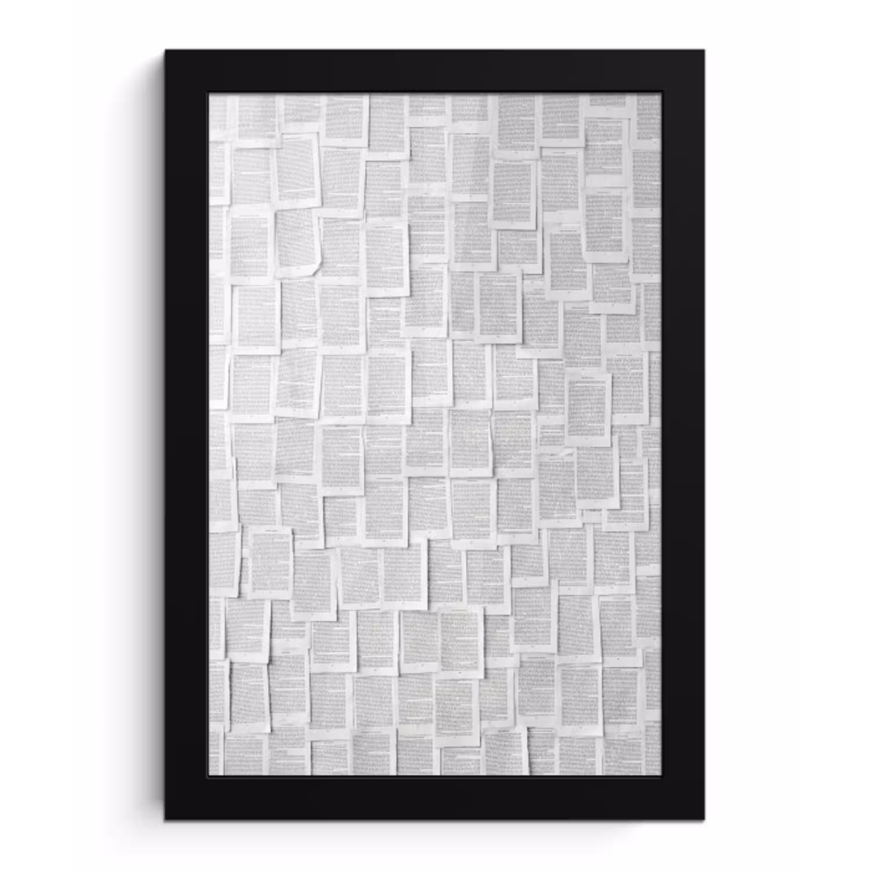 Papier - Overlappend - Textuur - Modern - Wit fotolijst zwart zonder passe partout klein -3d