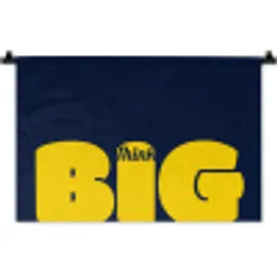 Think big - Blauw - Geel Wandkleed katoen klein -zz3d