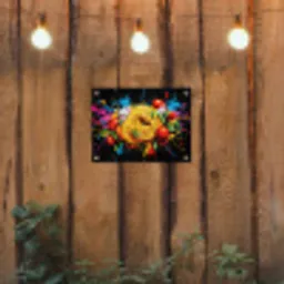 Spaghetti - Graffiti - Verf - Kleurrijk - Eten - Modern tuinposter los doek klein -sfeer1
