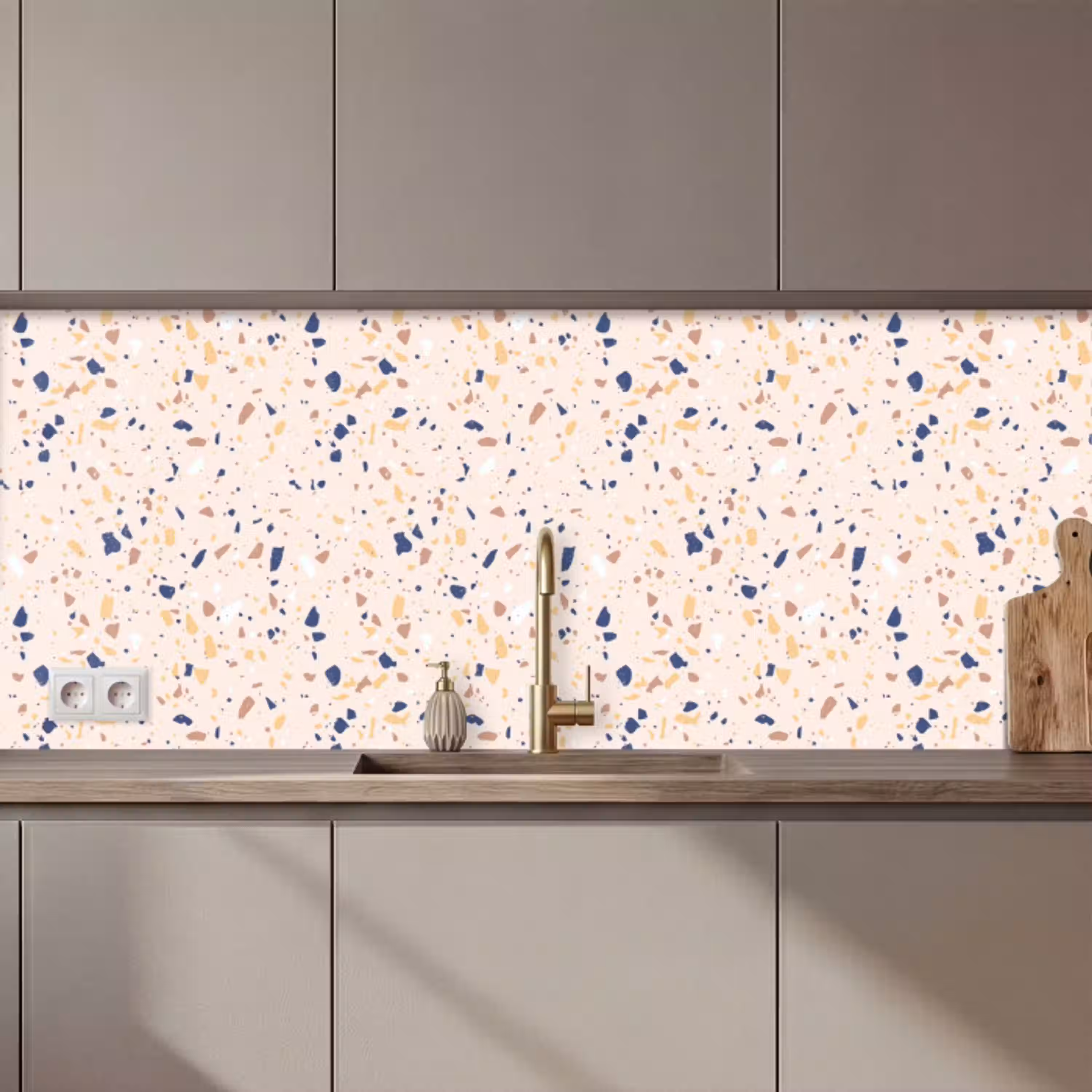 Terrazzo -  Patroon - Kleurrijk - Indigo keuken achterwand 2 middel 871 zz_3dshopping
