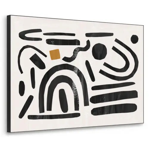 Abstract - Kunst - Vormen - Zwart Textielframe zwart klein -3d
