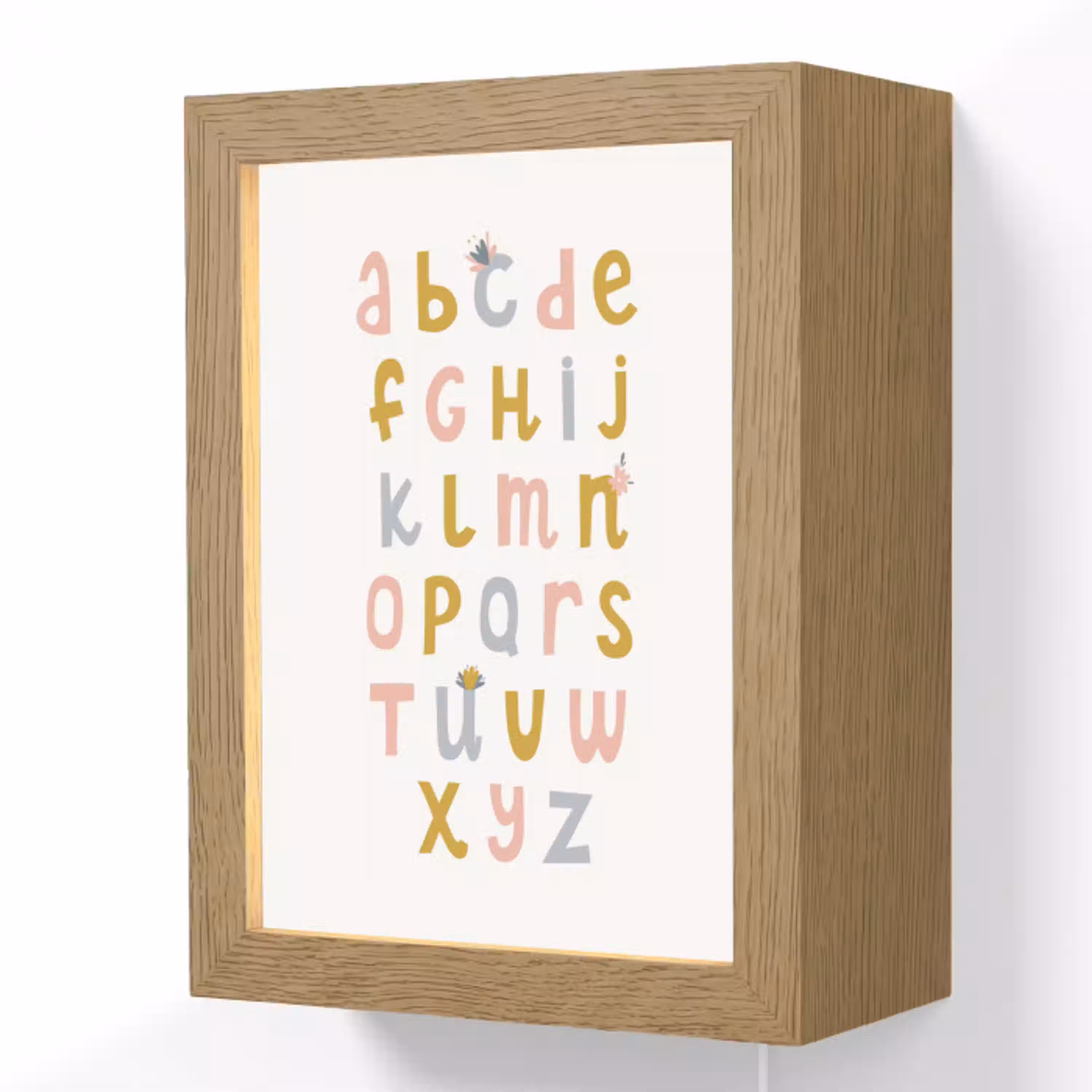 Educatief - Alfabet leren - Meisjes - Letters Light Box met kabel (Wandlamp kind) klein -3d